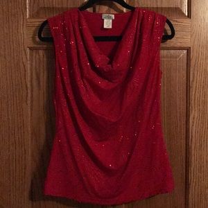 Creative Design Works Red Sequined camisole